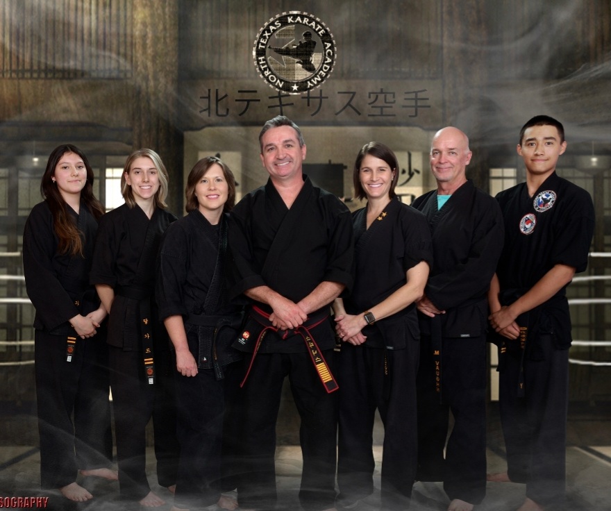 Group of balck belts in karate